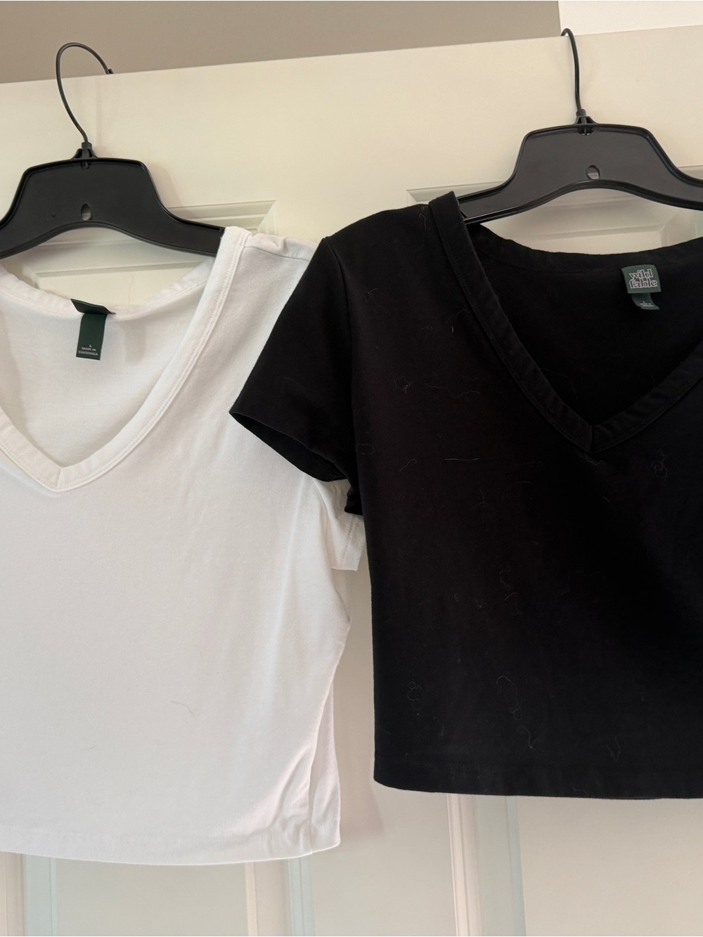 wild fable V-Neck Crop Tees - White & Black